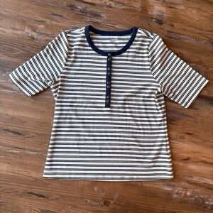 Striped Navy and White Women’s Top